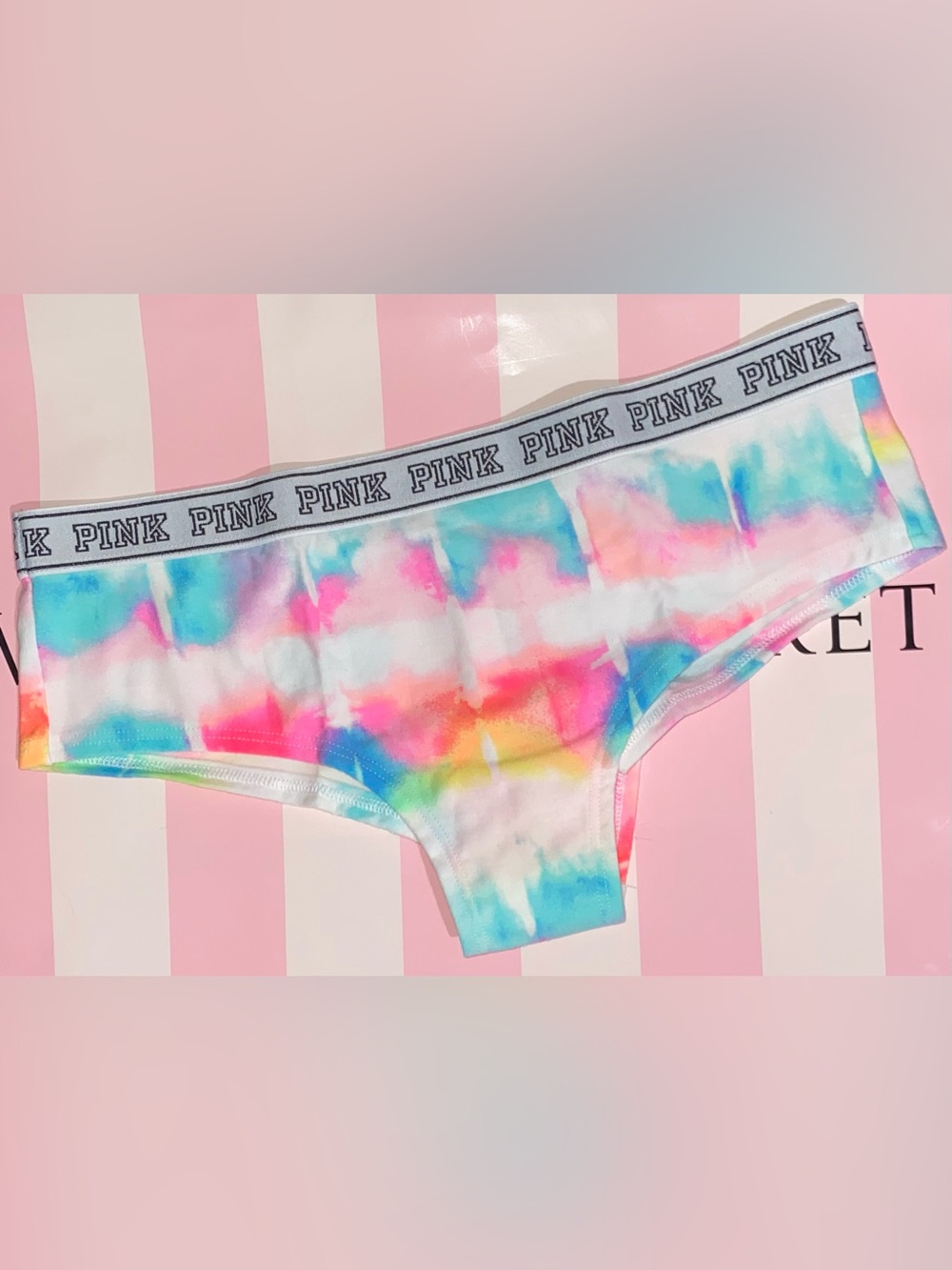 Victoria’s Secret Pink panties PINK Cheekster PINK tie dye pink cotton panties